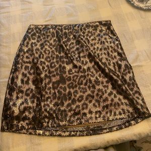 Altar’d State Medium Leopard Shimmer Skirt